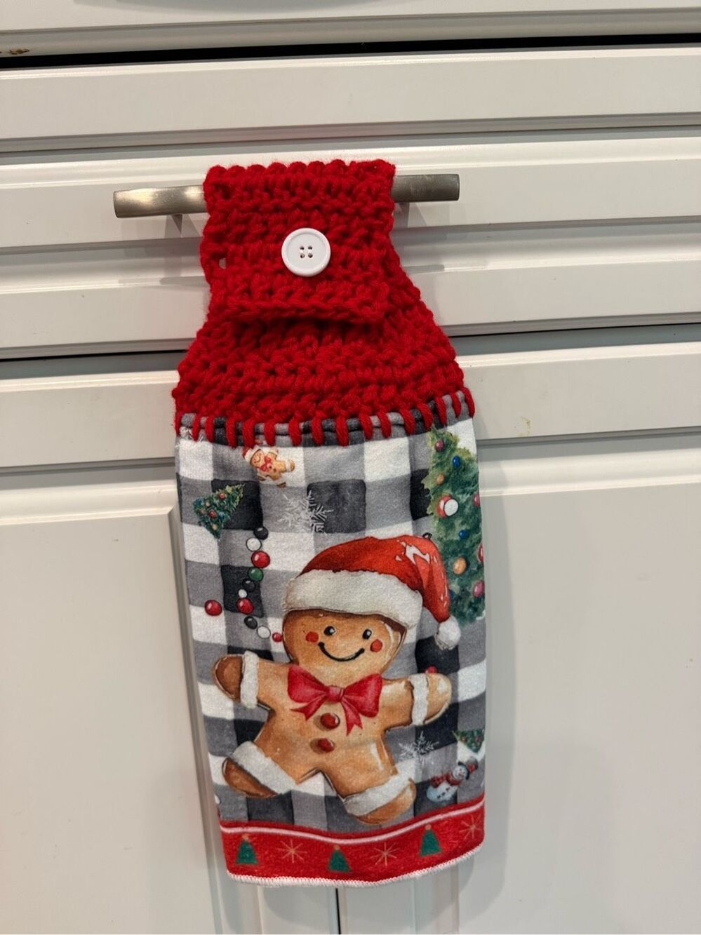 Crochet Top Kitchen Towel- Gingerbread man